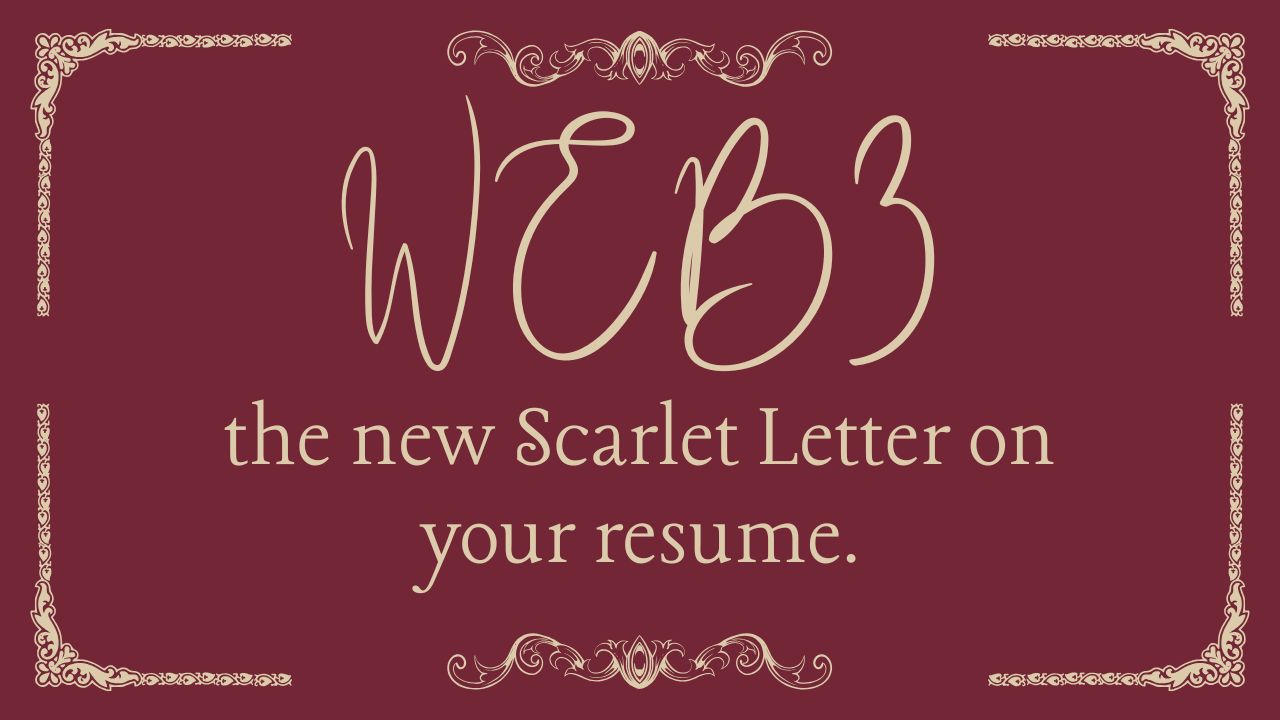 So apparently in 2025 you can get automatically rejected for a job if you have Web3 on your resume