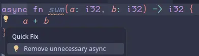 unnecessary async lint